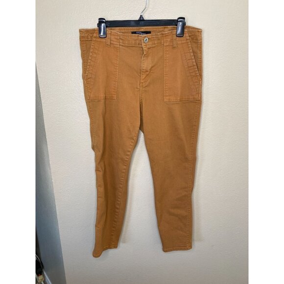 Stitch Star Womens Slim Fit Brown Ankle Pants 14 Cotton Blend - Picture 1 of 8